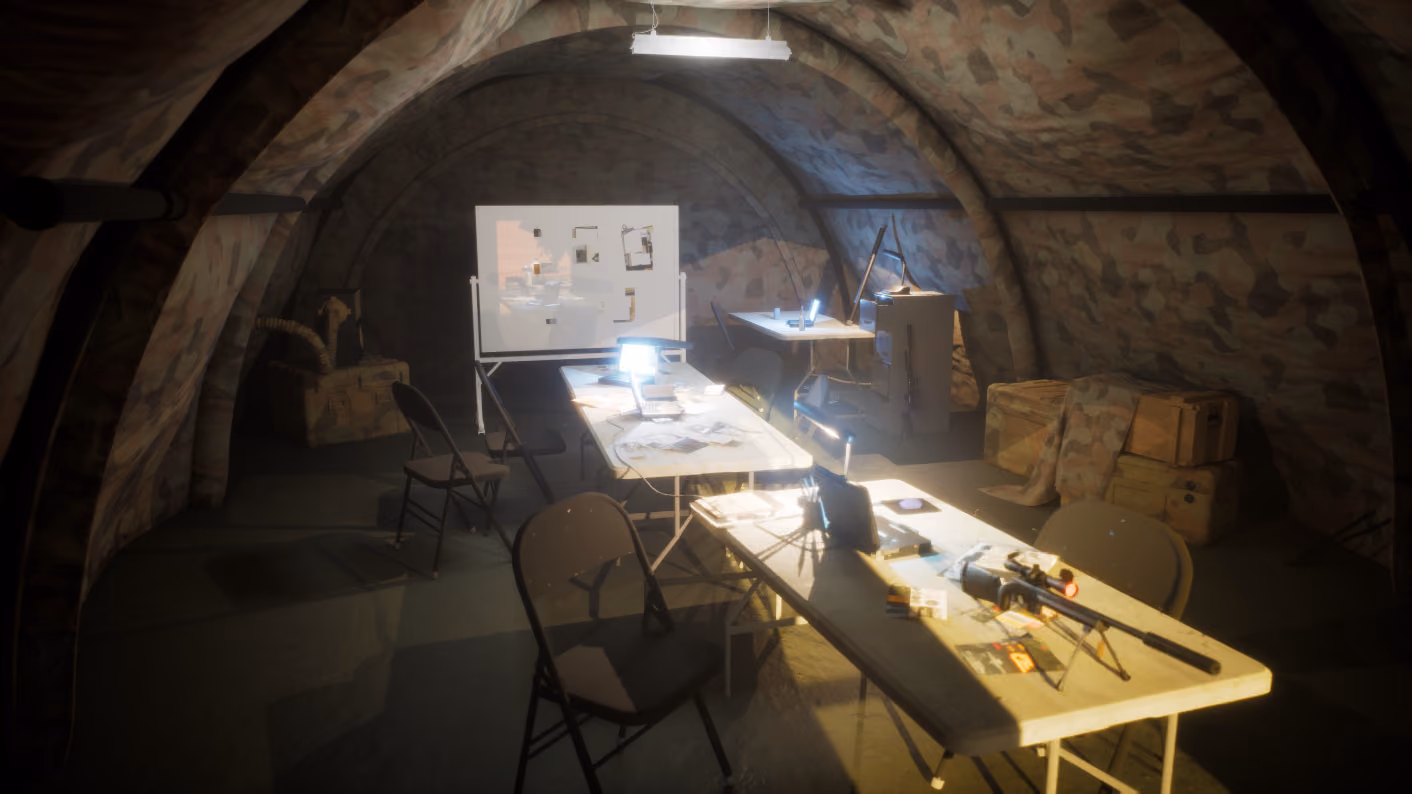 Wide interior — Lit