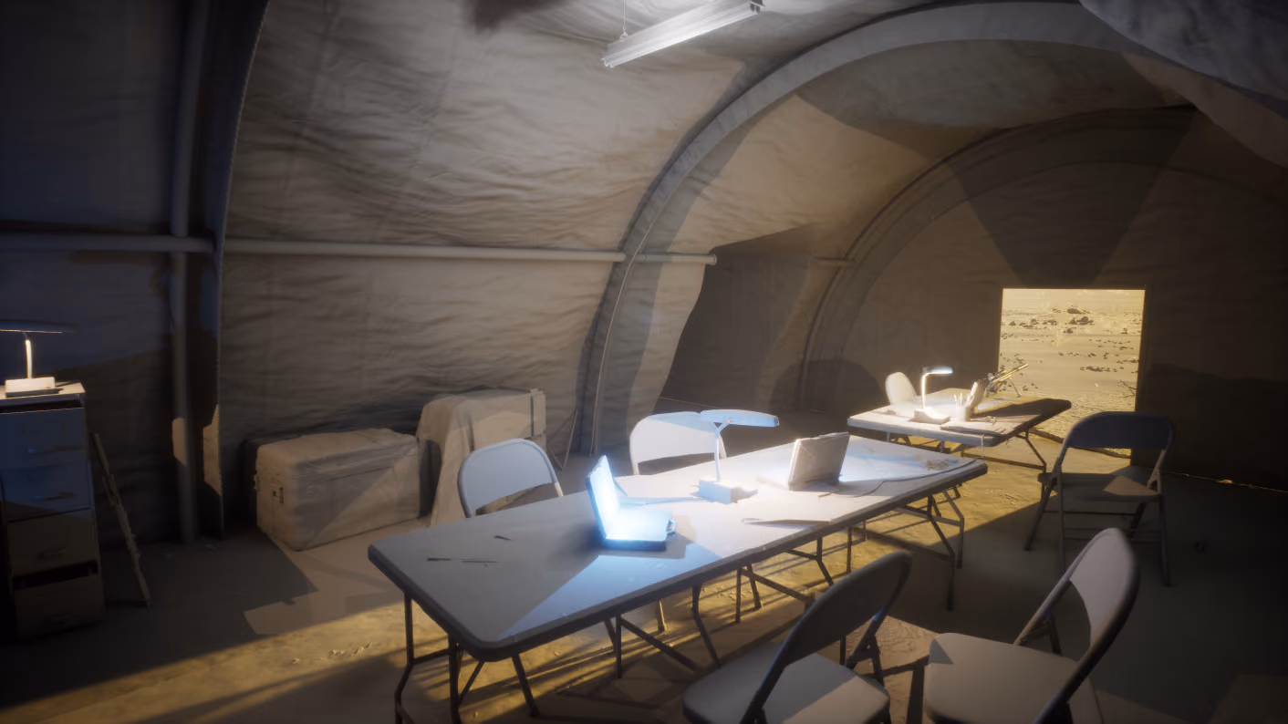 Tables overhead — Lighting only